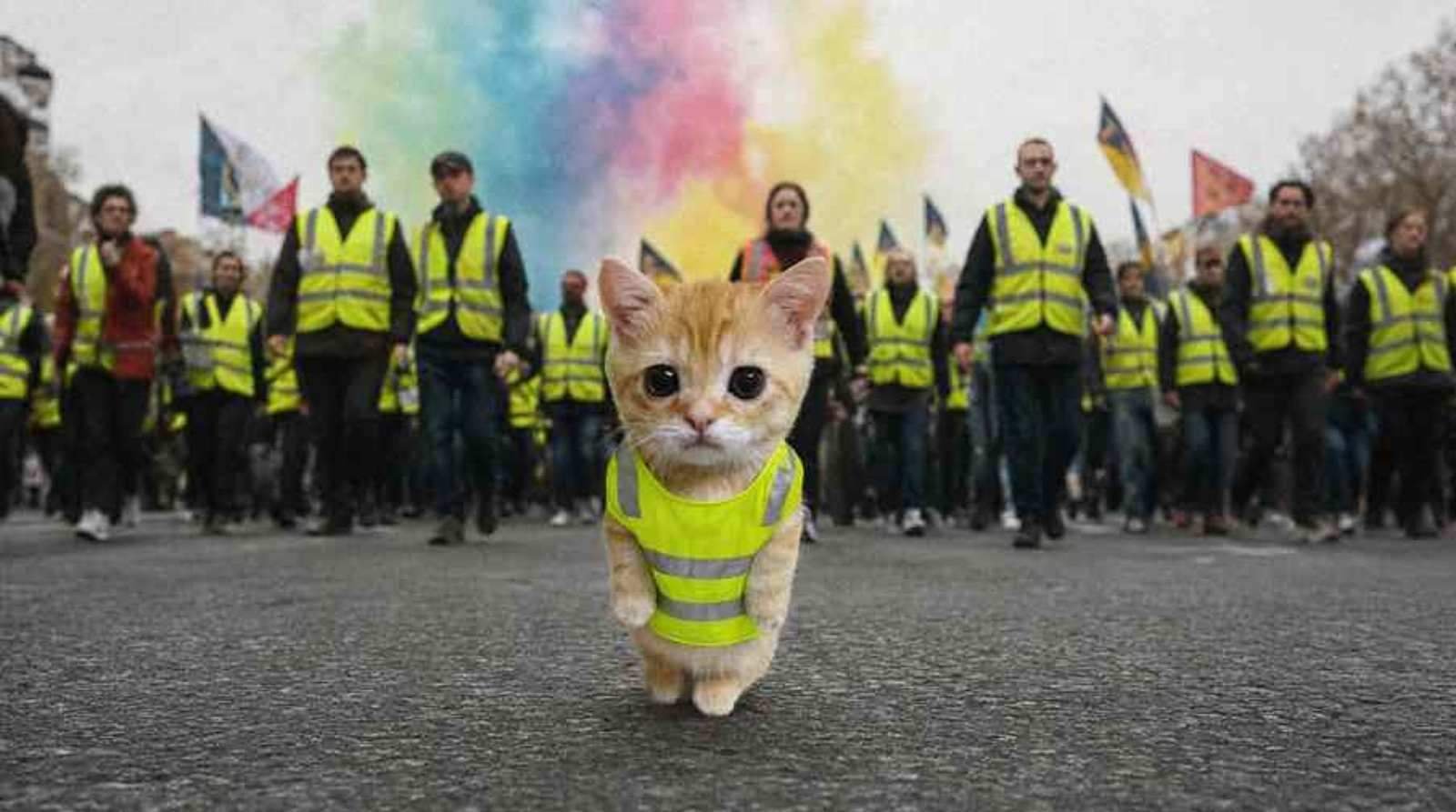 Gato leading the march