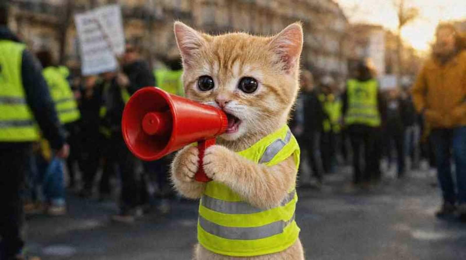 Gato with a megaphone